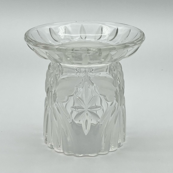 Gorham Angels Of Peace Crystal Pillar Candle Holder Frosted Germany Christmas - Picture 6 of 13